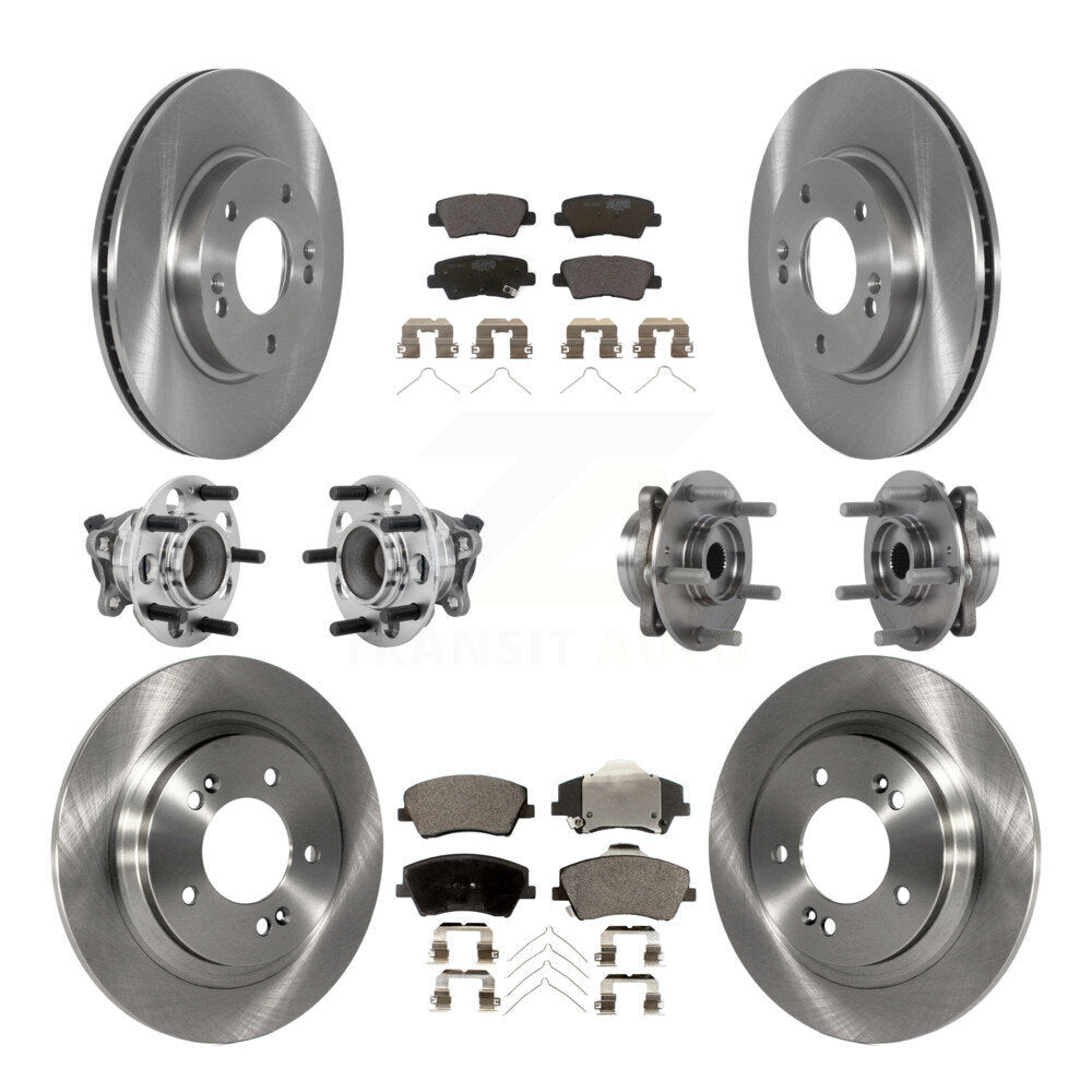 Kit de rotors et plaquettes de frein à disque, roulements de moyeu avant et arrière (10 pièces) pour Hyundai Ioniq