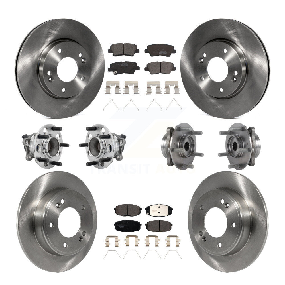 Kit de plaquettes de Rotor de frein, roulement de moyeu avant et arrière (10 pièces), pour Kia Forte Hyundai Elantr