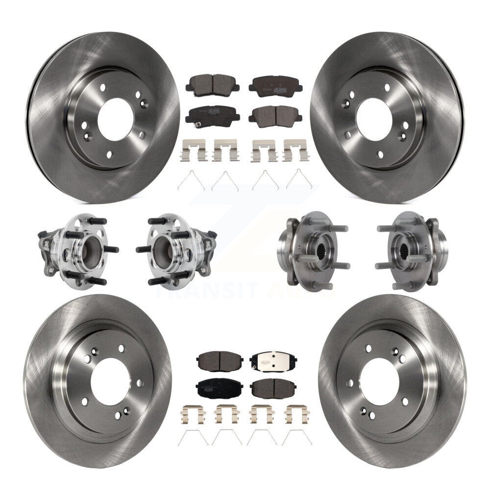 Kit de rotors et plaquettes de frein à disque, roulement de moyeu avant et arrière (10 pièces) pour Hyundai Elantra G