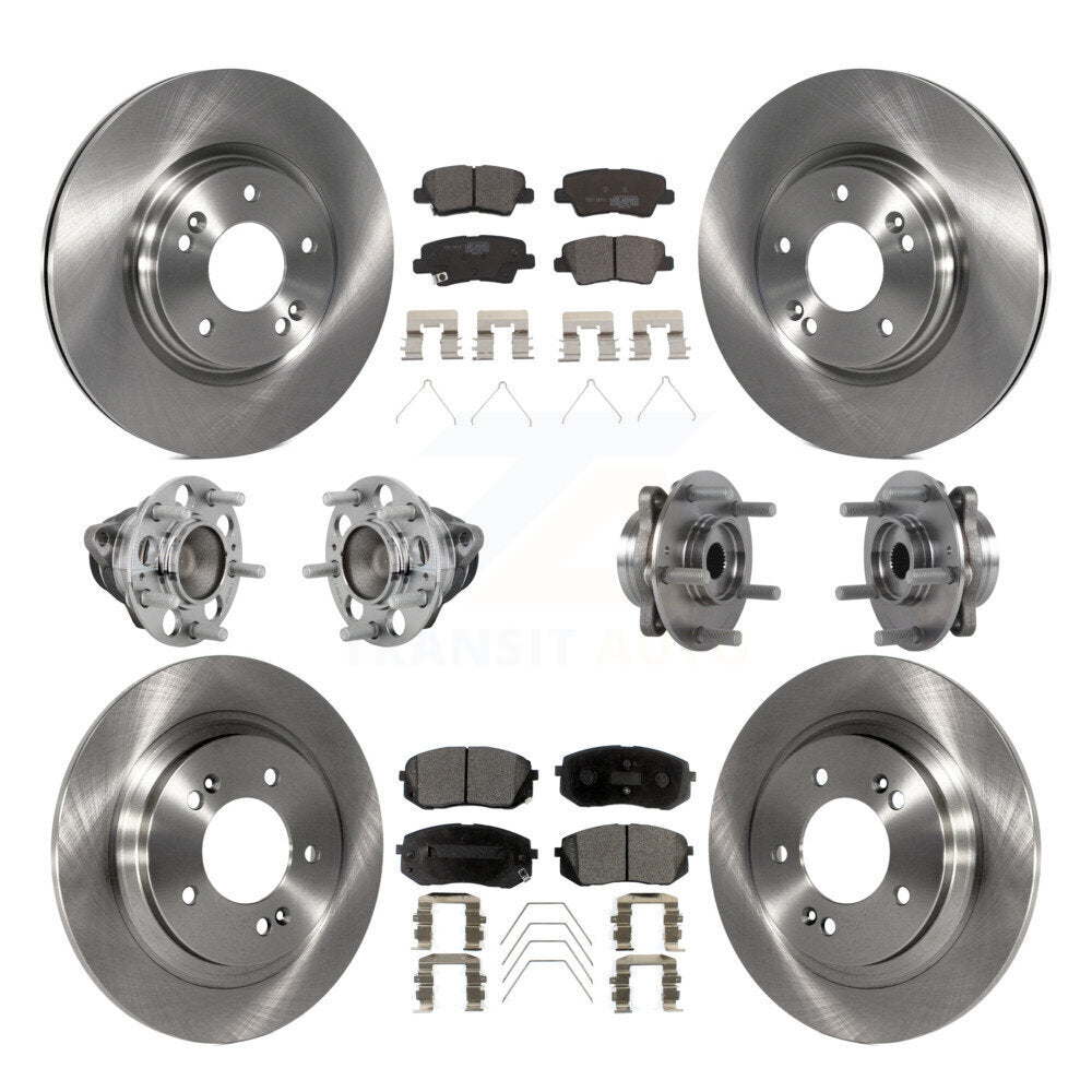 Kit de rotors et plaquettes de frein à disque, roulement de moyeu avant et arrière (10 pièces) pour Hyundai Elantra G