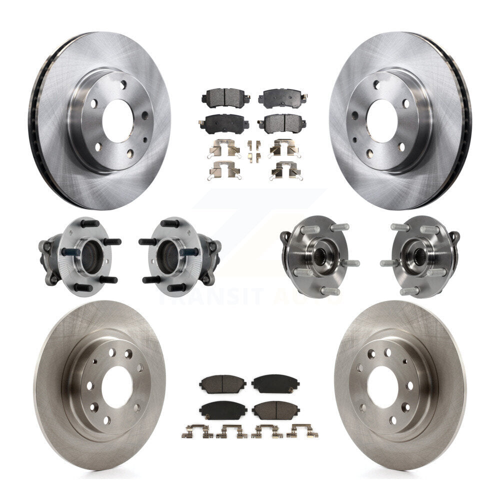 Kit de rotor et de plaquettes de frein avec roulement de moyeu avant et arrière (10 pièces) pour Mazda CX-3 FW 2016 – 2018