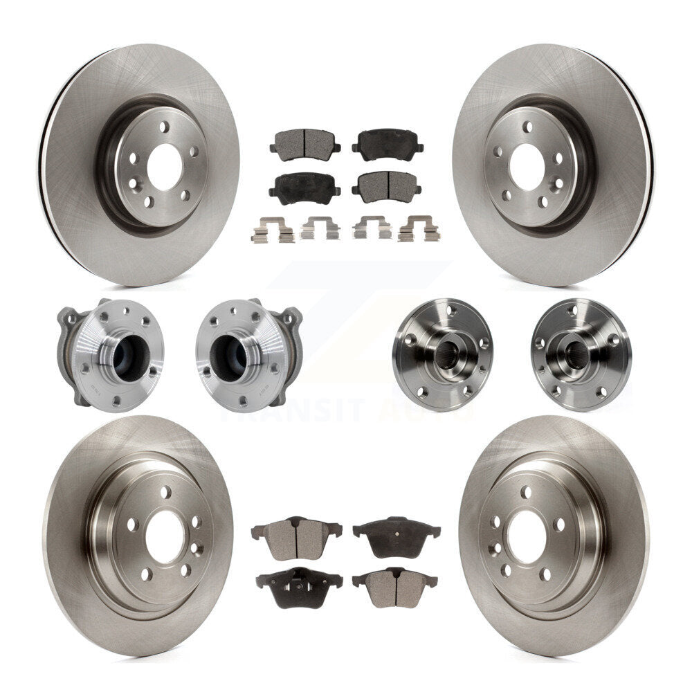Kit de rotors et plaquettes de frein à disque, roulements de moyeu avant et arrière (10 pièces) pour Volvo S60 V70