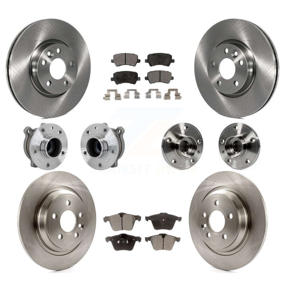 Kit de rotor de frein à disque et de plaquettes en céramique, roulement de moyeu avant et arrière (10 pièces) pour Volvo V7