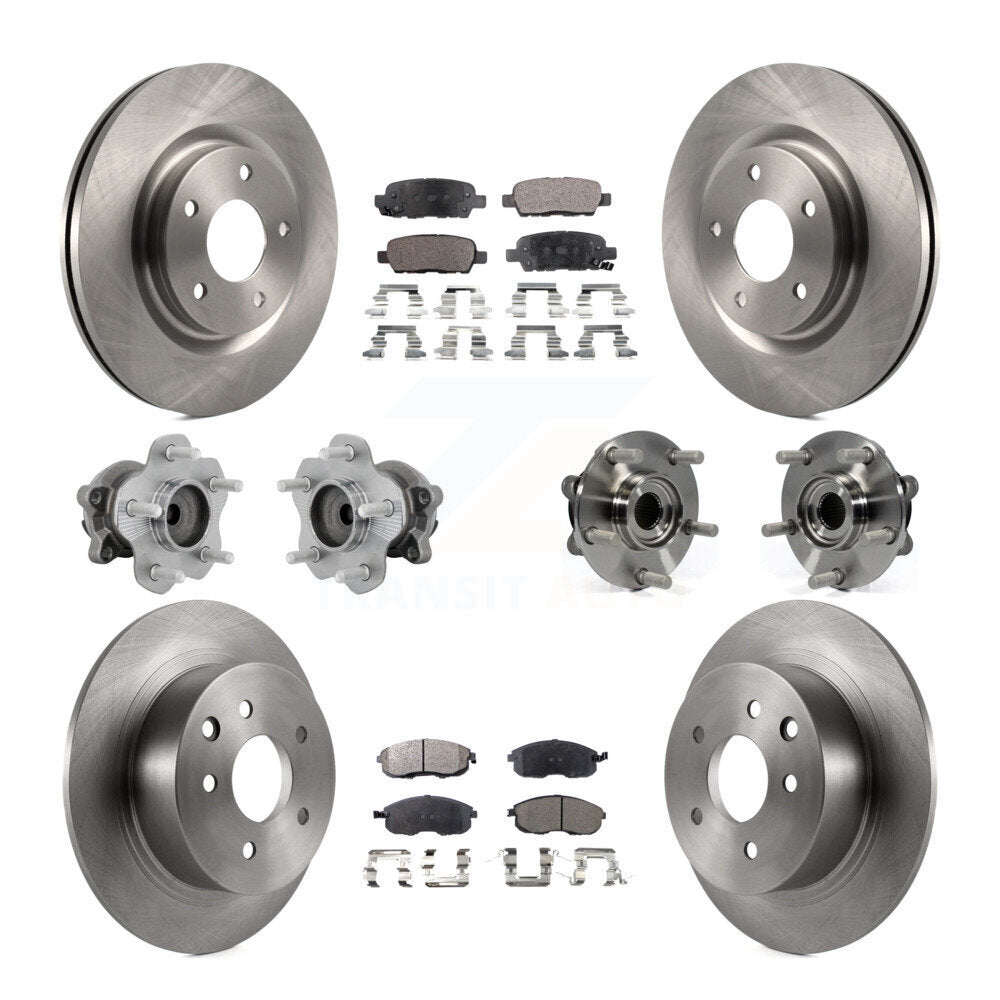 Kit de rotors et plaquettes de frein à disque, roulements de moyeu avant et arrière (10 pièces) pour Nissan Juke