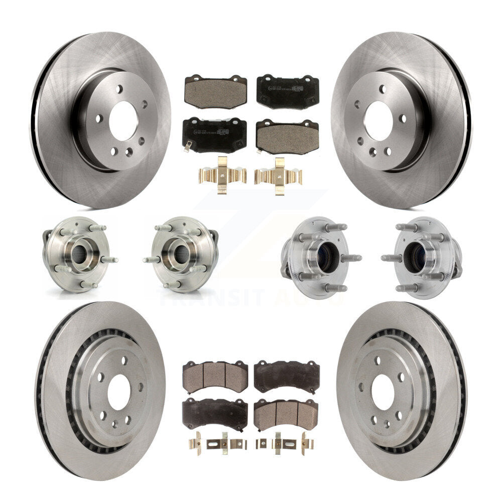 Kit de rotors et plaquettes de frein, roulement de moyeu avant et arrière (10 pièces) pour Cadillac ATS V avec RW