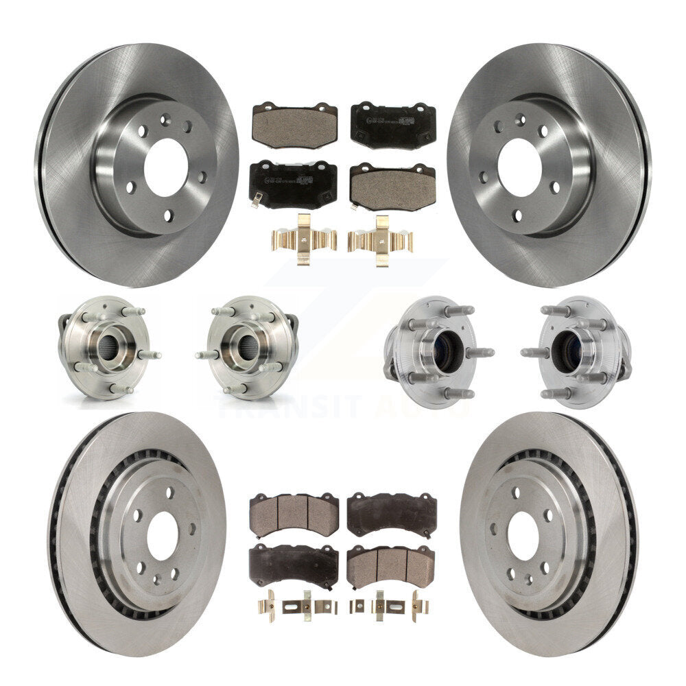 Kit de plaquettes de Rotor de frein, roulement de moyeu avant et arrière (10 pièces) pour Cadillac ATS V 17 avec RW
