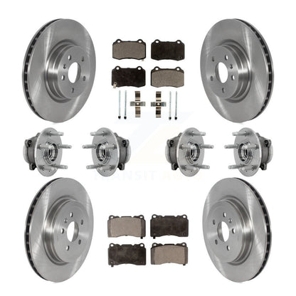 Kit de rotors et plaquettes de frein avec roulement de moyeu avant et arrière (10 pièces) pour Tesla S 2016 à partir de 04 1