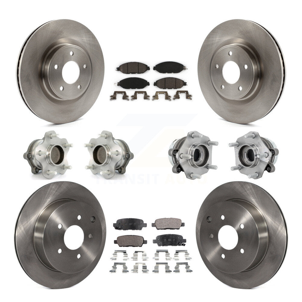 Kit de Rotor et de plaquettes de frein à disque, roulement de moyeu avant et arrière (10 pièces) pour Nissan Murano FW