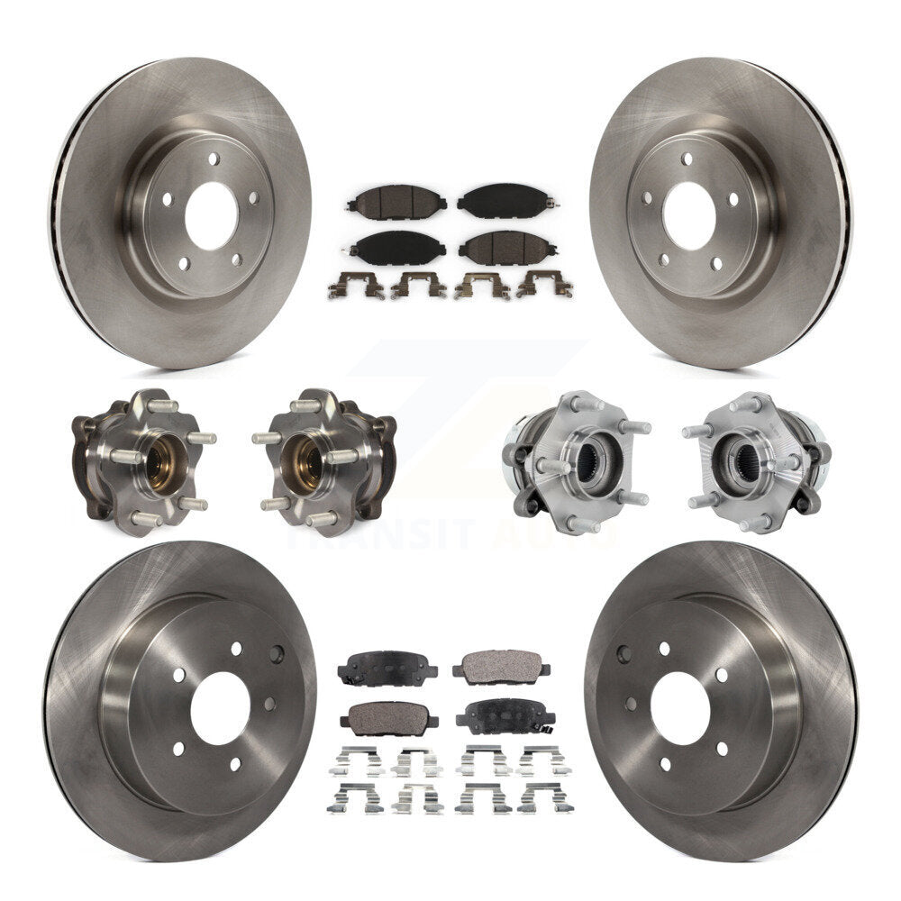 Kit de Rotor et de plaquettes de frein à disque, roulement de moyeu avant et arrière (10 pièces) pour Nissan Murano AW