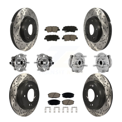 Kit de rotor et de plaquettes de frein à disque revêtus de roulement de moyeu avant et arrière (10 pièces) pour Hyundai Kon