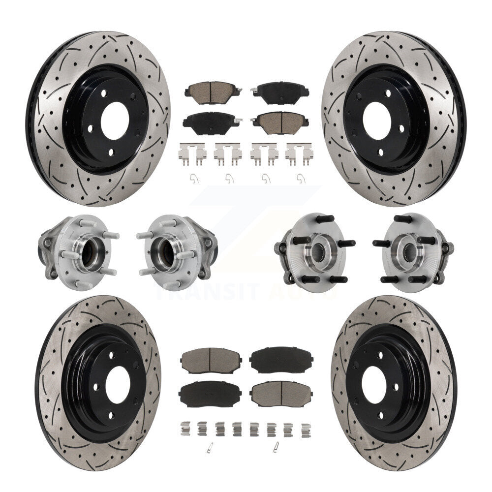 Kit de plaquettes de rotor de frein, roulement de moyeu avant et arrière (10 pièces) pour Mazda CX-9 FW 16-21