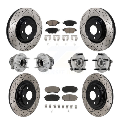 Kit de plaquettes de rotor de frein, roulement de moyeu avant et arrière (10 pièces) pour Mazda CX-9 FW 16-21