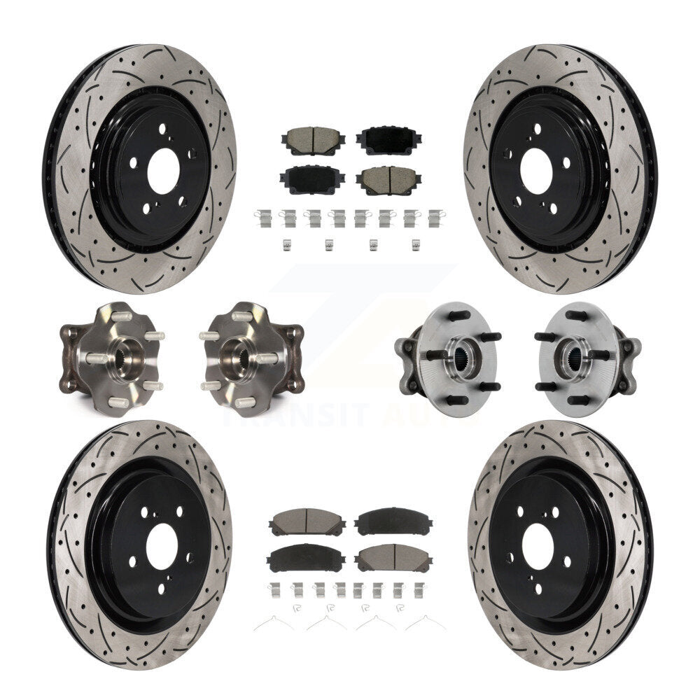 Kit de plaquettes de Rotor de frein, roulement de moyeu avant et arrière (10 pièces) pour Toyota Highlander AW