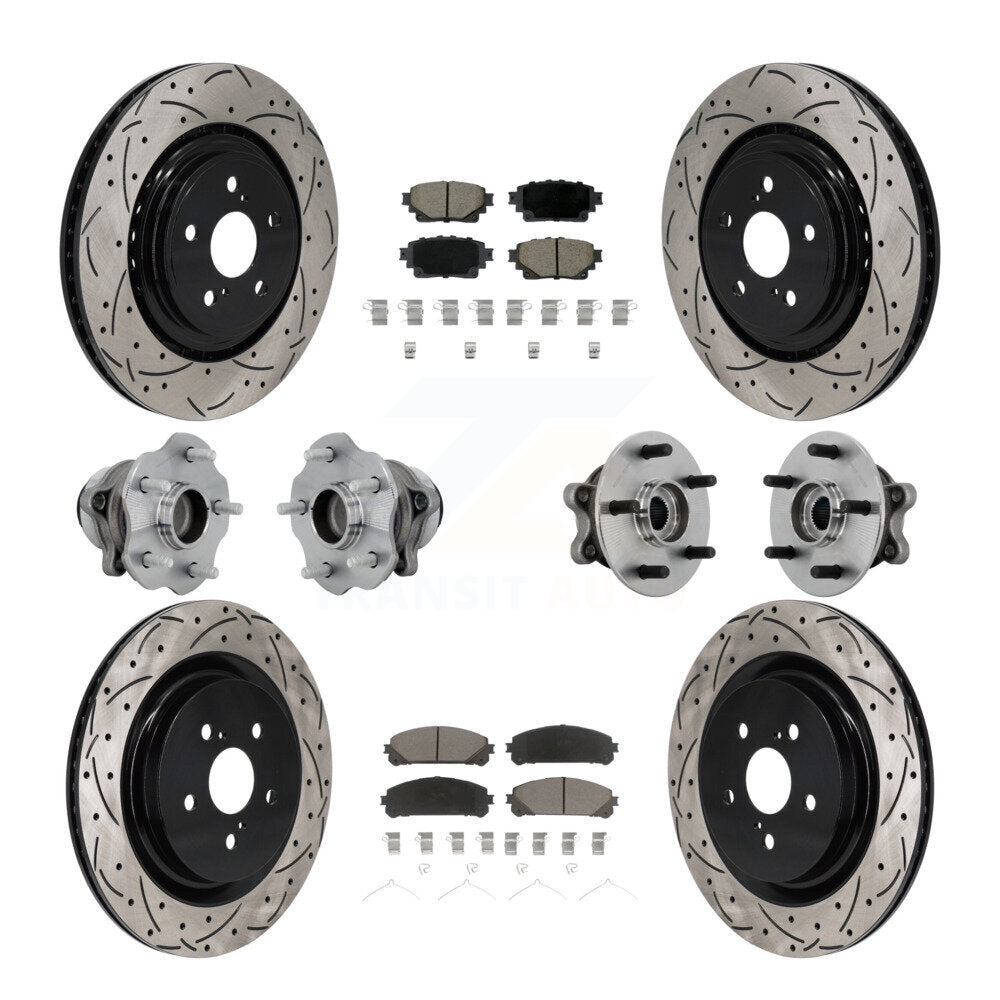 Kit de plaquettes de Rotor de frein, roulement de moyeu avant et arrière (10 pièces) pour Toyota Highlander FW