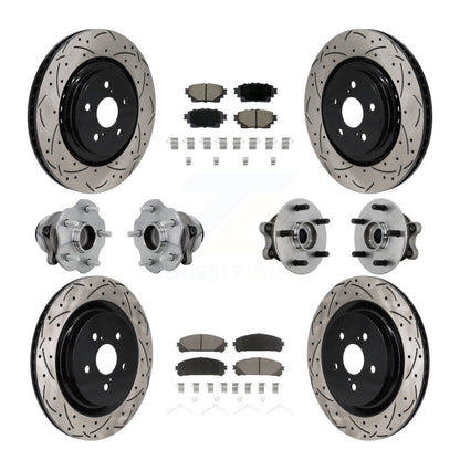 Kit de plaquettes de Rotor de frein, roulement de moyeu avant et arrière (10 pièces) pour Toyota Highlander FW