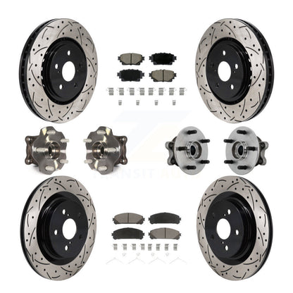 Kit de rotor et de plaquettes de frein revêtus de roulement de moyeu avant et arrière (10 pièces) pour Toyota Sienna AW