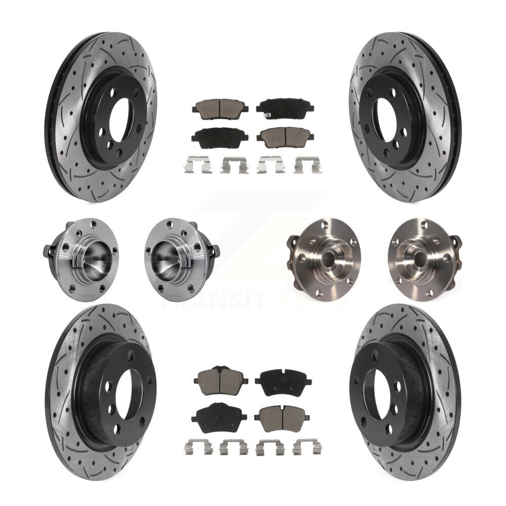 Kit de plaquettes de rotor de frein revêtues de roulement de moyeu avant et arrière (10 pièces) pour Mini Cooper Pacema