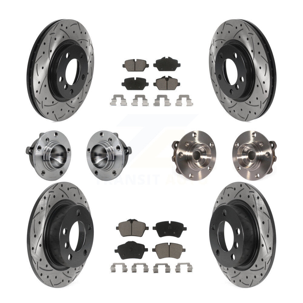 Kit de plaquettes de rotor de frein revêtues de roulement de moyeu avant et arrière (10 pièces) pour Mini Cooper Pacema