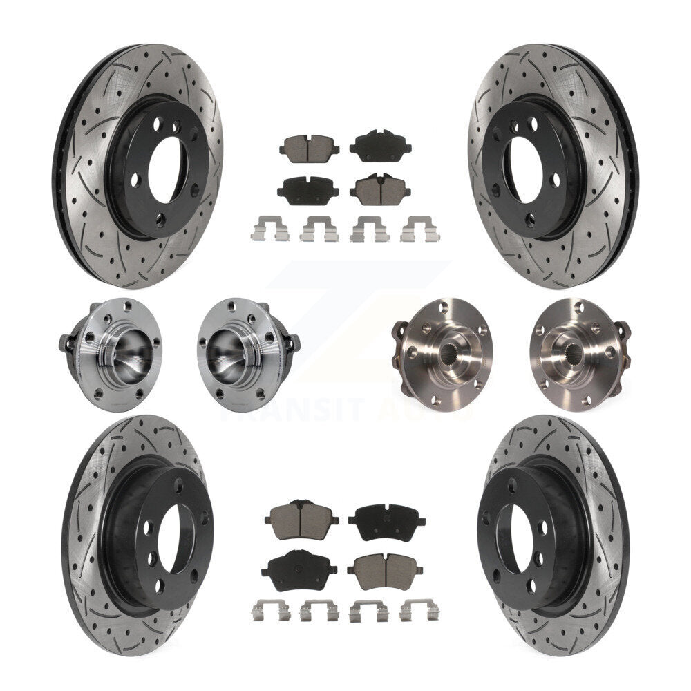 Kit de plaquettes de rotor de frein revêtues de roulement de moyeu avant et arrière (10 pièces) pour Mini Cooper Pacema
