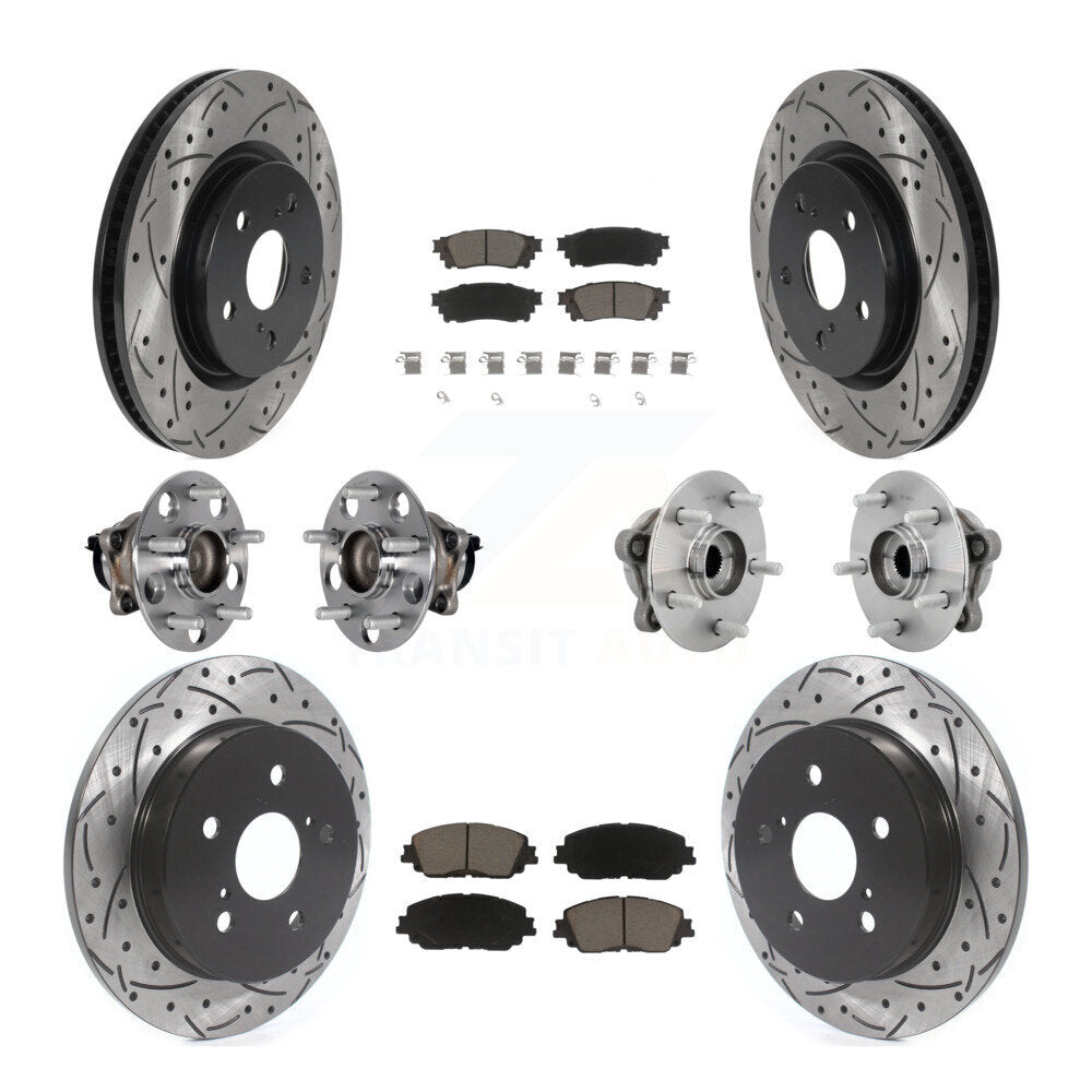 Kit de rotors et plaquettes de frein à disque revêtus de roulement de moyeu avant et arrière (10 pièces) pour Toyota C-H
