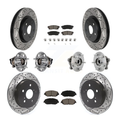 Kit de rotors et plaquettes de frein à disque revêtus de roulement de moyeu avant et arrière (10 pièces) pour Toyota C-H
