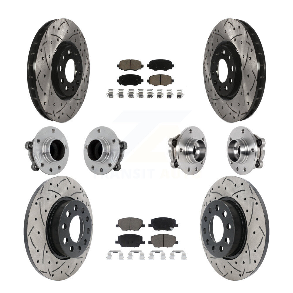 Kit de plaquettes de rotor de frein enduites de roulement de moyeu avant et arrière (10 pièces) pour Jeep Renegade Fia