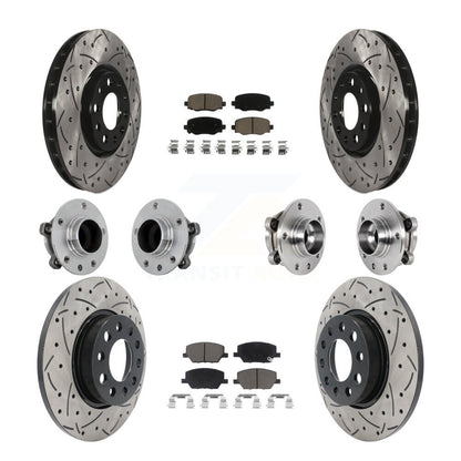Kit de plaquettes de rotor de frein enduites de roulement de moyeu avant et arrière (10 pièces) pour Jeep Renegade Fia