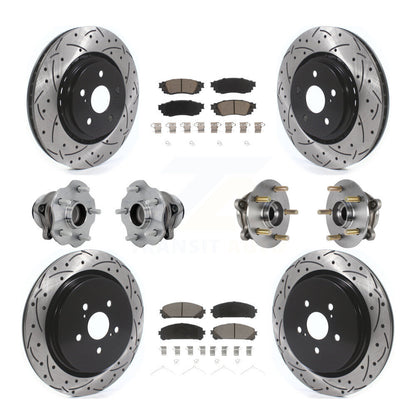 Kit de plaquettes de rotor de frein enduites de roulement de moyeu avant et arrière (10 pièces) pour Lexus RX350 RX350