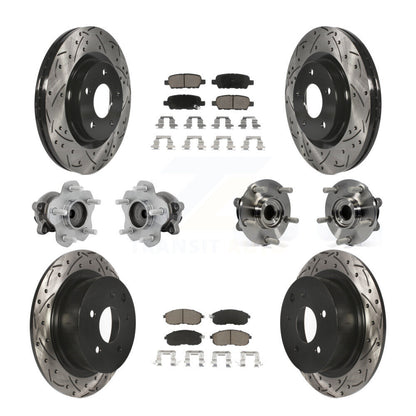 Kit de rotors et plaquettes de frein à disque revêtus de roulement de moyeu avant et arrière (10 pièces) pour Nissan Juk