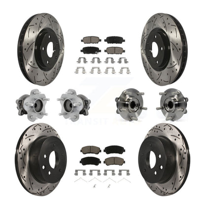 Kit de rotors et plaquettes de frein à disque revêtus de roulement de moyeu avant et arrière (10 pièces) pour Nissan Juk