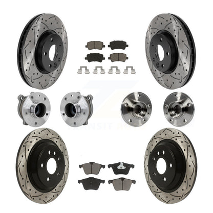 Kit de rotors et plaquettes de frein à disque revêtus de roulement de moyeu avant et arrière (10 pièces) pour Volvo V7
