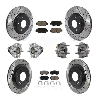 Kit de plaquettes de rotor de frein enduites de roulement de moyeu avant et arrière (10 pièces) pour Hyundai Elantra G