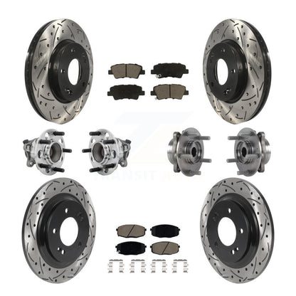 Kit de plaquettes de rotor de frein enduites de roulement de moyeu avant et arrière (10 pièces) pour Hyundai Elantra G