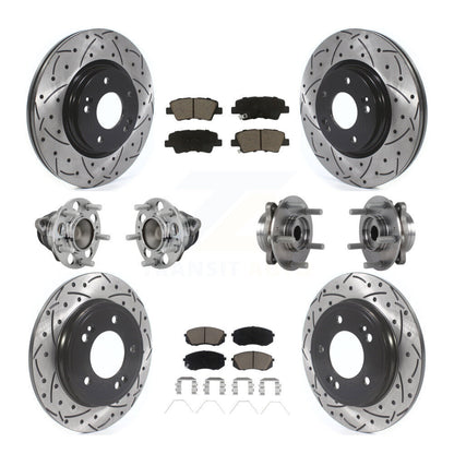 Kit de rotor et de plaquettes de frein revêtus de roulement de moyeu avant et arrière (10 pièces) pour Kia Forte Hyunda