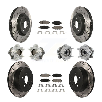 Kit de rotor et de plaquettes de frein revêtus de roulement de moyeu avant et arrière (10 pièces) pour Nissan Murano FW