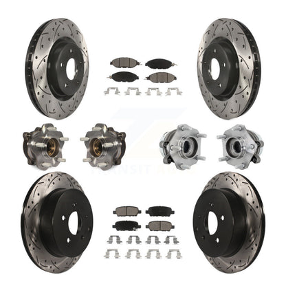 Kit de rotor et de plaquettes de frein revêtus de roulement de moyeu avant et arrière (10 pièces) pour Nissan Murano AW