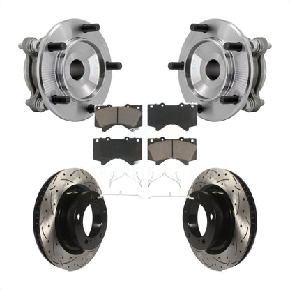 Kit de plaquettes de Rotor de frein, roulement de moyeu avant, fente percée, pour Toyota Tundra Sequoia RW