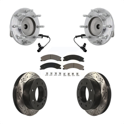 Kit de plaquettes de Rotor de frein, roulement de moyeu avant, fente percée, pour GMC Chevrolet Sierra 250
