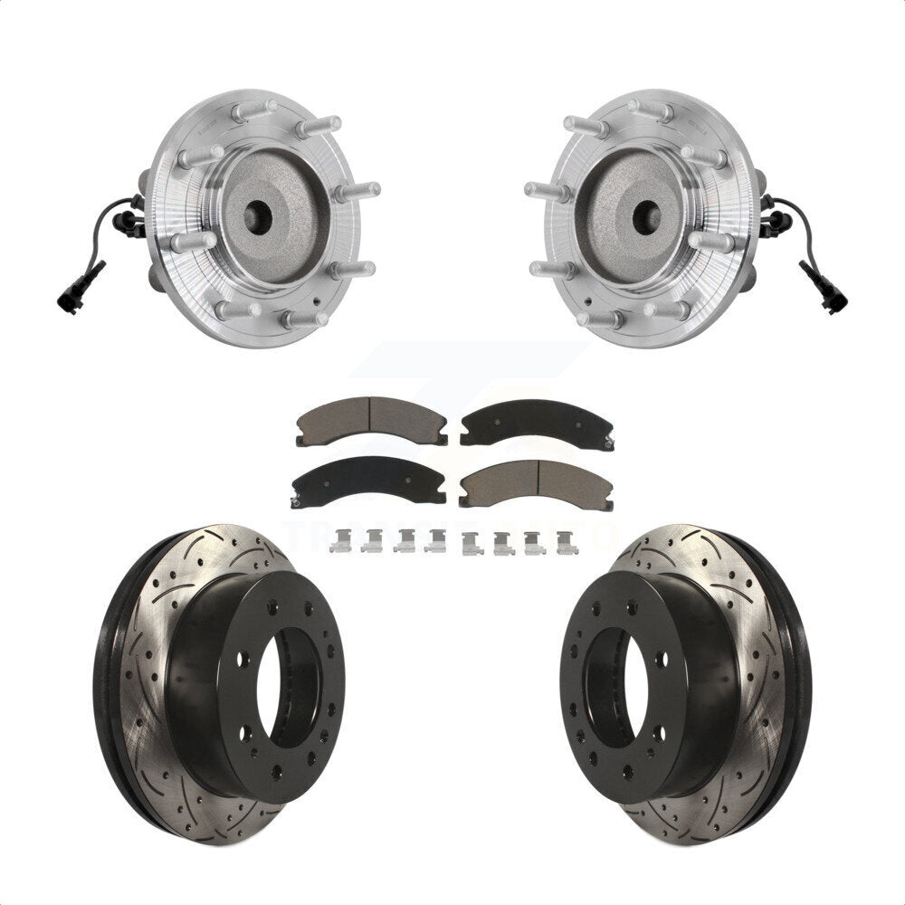 Kit de plaquettes de Rotor de frein, roulement de moyeu avant, fente de perçage, pour GMC Sierra 3500 HD RW