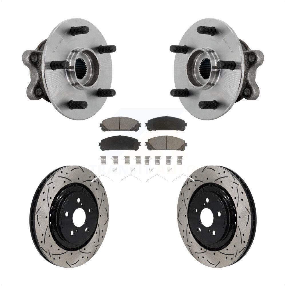 Kit de plaquettes de Rotor de frein, roulement de moyeu avant, fente de perçage, pour Toyota Highlande 2020 – 2022