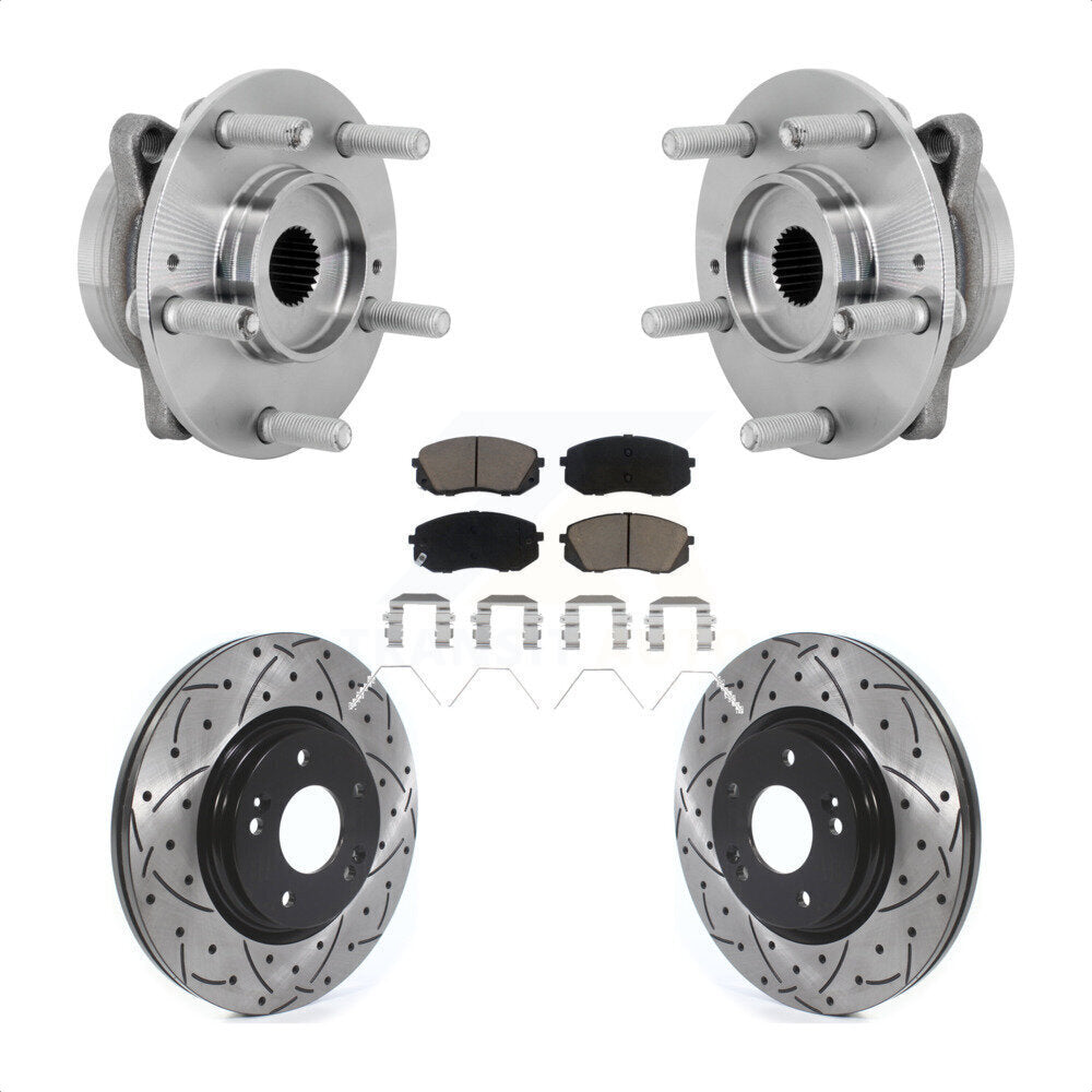 Kit de Rotor et de plaquettes de frein à fente percée, roulement de moyeu avant, pour Hyundai Kona Kia Selto