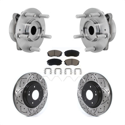Kit de Rotor et de plaquettes de frein à fente percée, roulement de moyeu avant, pour Hyundai Kona Kia Selto