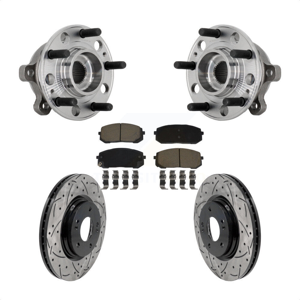 Kit de plaquettes de Rotor de frein, roulement de moyeu avant, fente de perçage, pour Hyundai Sonata Kia K