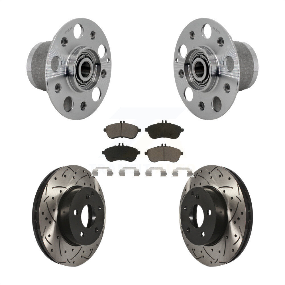 Kit de Rotor et de plaquettes de frein à fente percée, roulement de moyeu avant, pour Mercedes-Benz C300 C25