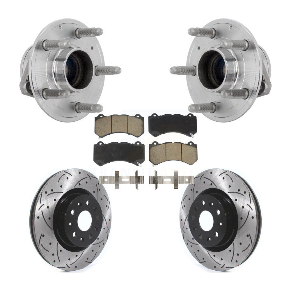 Ensemble de roulements de moyeu avant, fente de perçage, Kit de plaquettes de Rotor de frein pour Cadillac CT