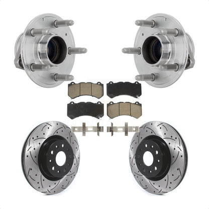 Ensemble de roulements de moyeu avant, fente de perçage, Kit de plaquettes de Rotor de frein pour Cadillac CT