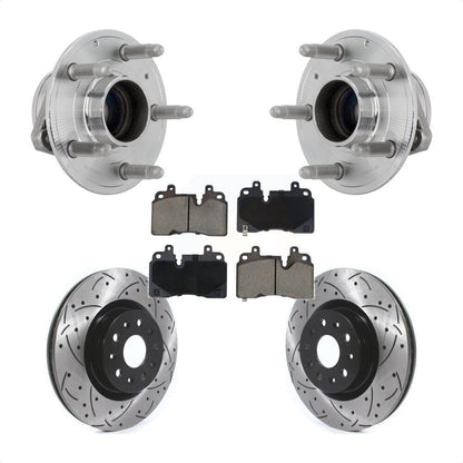 Kit de plaquettes de Rotor de frein, roulement de moyeu avant, fente de perçage, pour Cadillac CT6 RW 2019