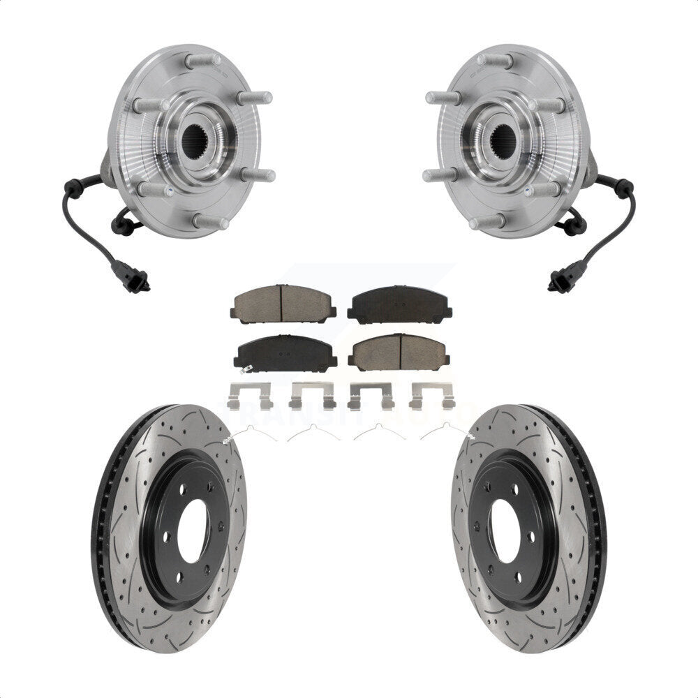 Kit de plaquettes de Rotor de frein, roulement de moyeu avant, fente de perçage, pour Nissan TITAN 4W 2017 – 2023