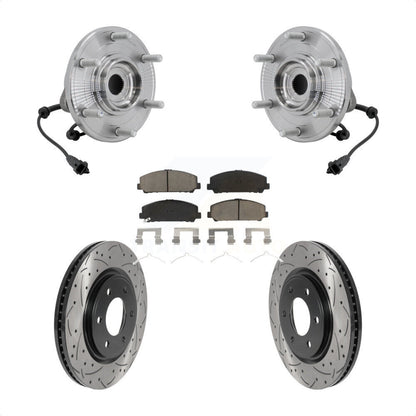 Kit de plaquettes de Rotor de frein, roulement de moyeu avant, fente de perçage, pour Nissan TITAN 4W 2017 – 2023