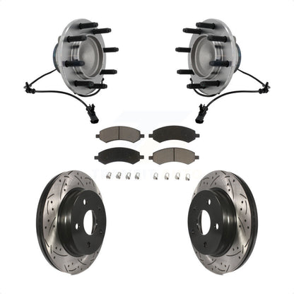 Ensemble de roulement de moyeu avant, Rotor de frein à fente percé et Kit de plaquettes pour Dodge Ram 150